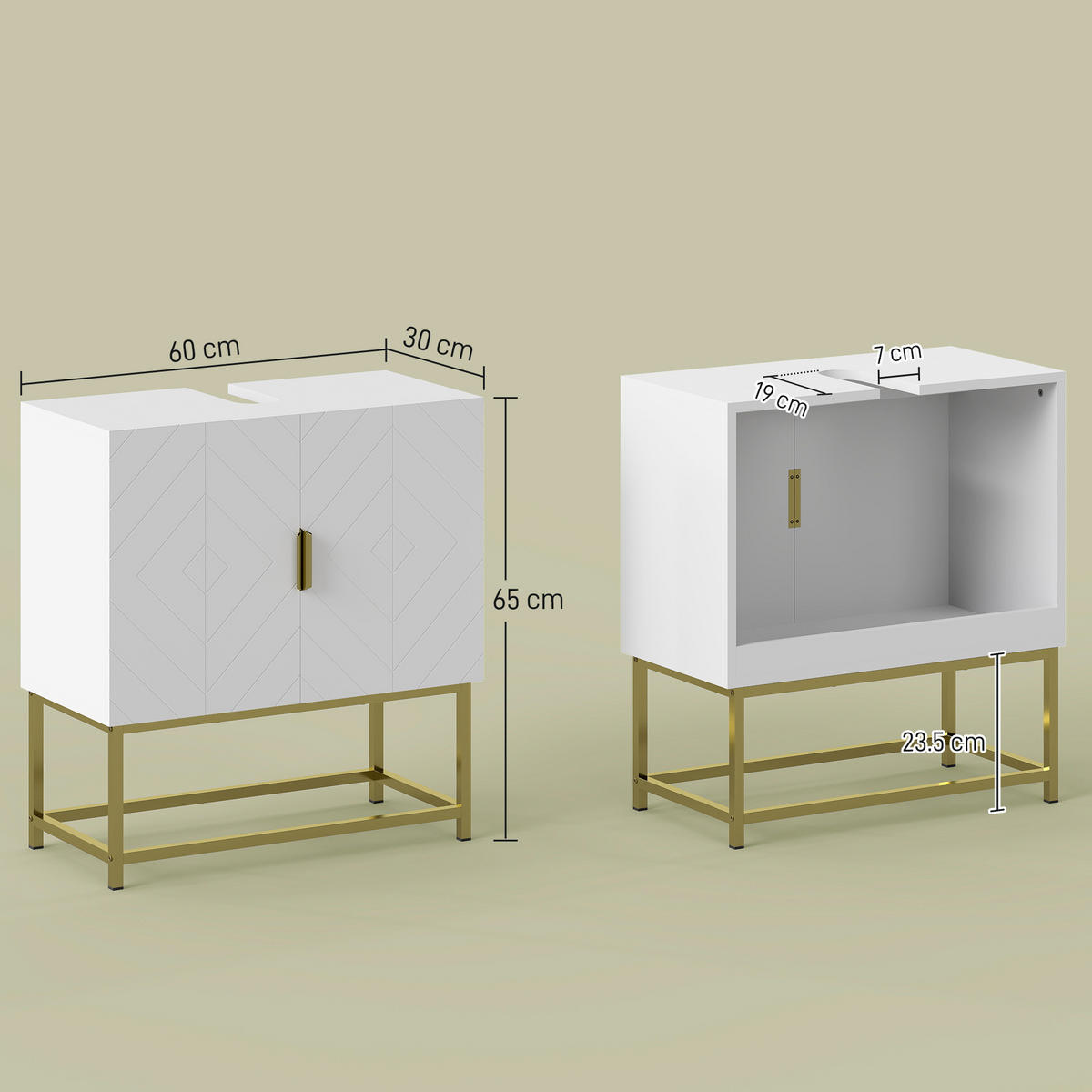 HÄNGESCHRANK Weiß 1 Stück - Weiß, Kunststoff (60/65/30cm) - GiPP
