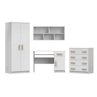 KINDERZIMMER-SET INGE III Weiß/Sonoma Eiche 4-teilig - Weiß/Sonoma Eiche, Holzwerkstoff (270/193/50cm) - Deine Möbel 24