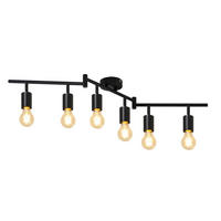 DECKENSTRAHLER Laser 6-flammig 95/9/16 cm - Schwarz, Metall (95/9/16cm) - Nettlife