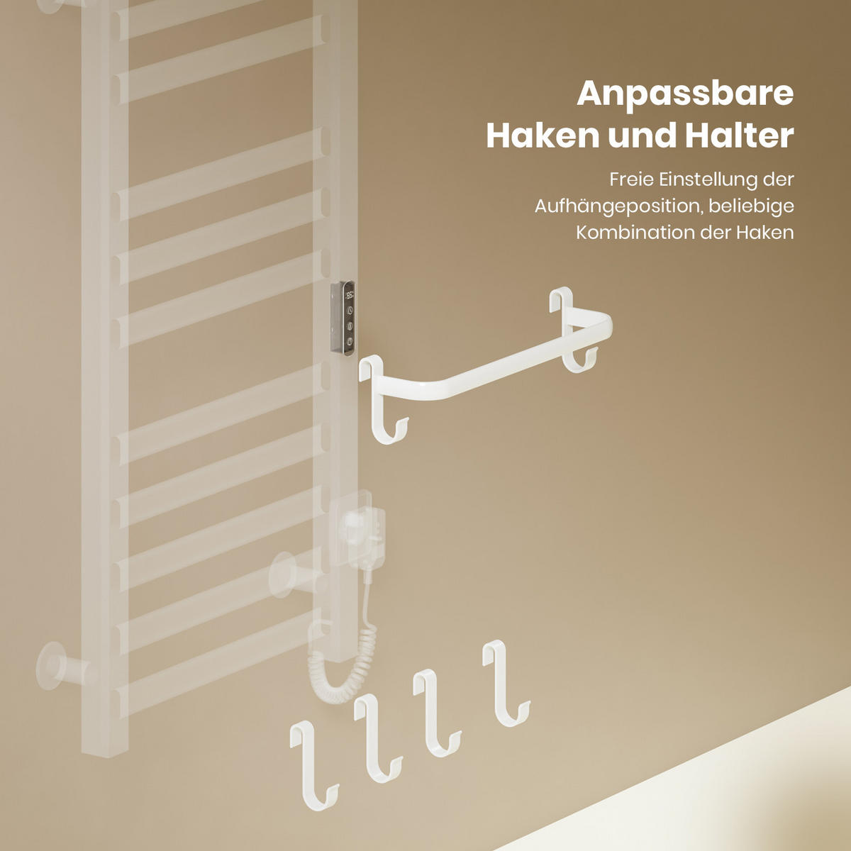 HEIZKÖRPER Elektrisch mit WiFi und Fernbedienung Weiß 100/50 cm - Schwarz, Metall (50/100/25.5cm) - EMKE