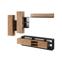 TV-WAND - 260 x 40 - holz - anthrazitgrau, naturfarben hell Idesia - Anthrazit/Naturfarben, Holz (260/171.5/40cm) - Vente-Unique