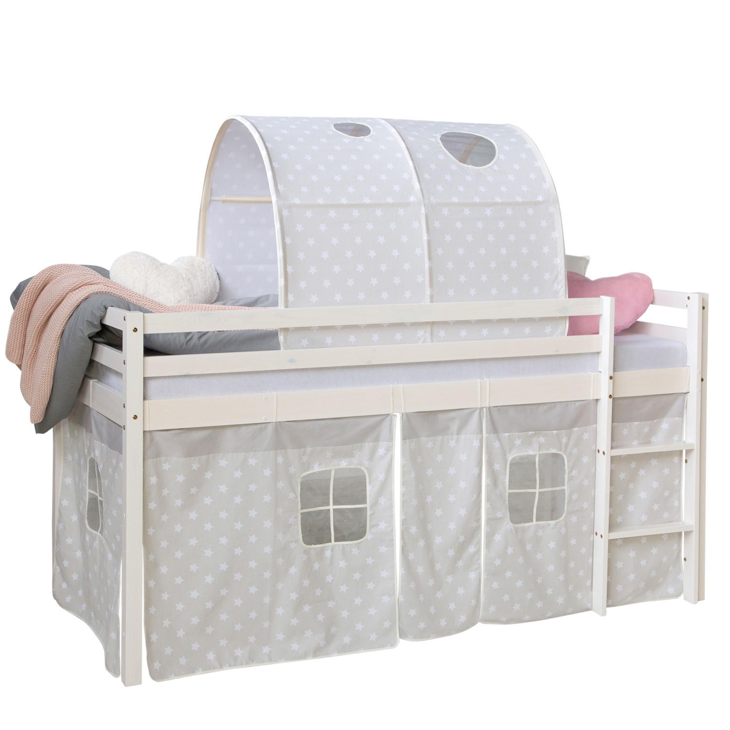 HOCHBETT 90/200 cm Sterne Weiß - Weiß, Holz - Homestyle4u