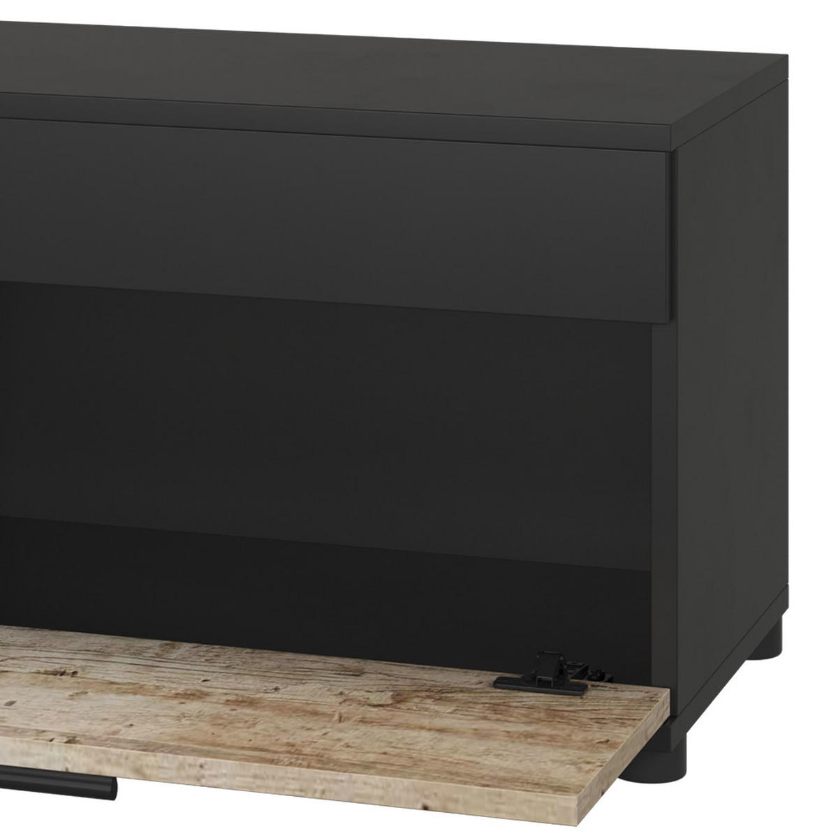 POLICE NA KNIHY Berno Černý/pískový dub - černá/Sonoma dub, kompozitní dřevo (70.8/38.9/35.3cm) - Vicco