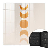 SCHLÜSSELBOX Schwarz 30x30 cm- Türöffnung nach rechts - Mondphasen - Orange, Metall (30/30/5cm) - TULUP