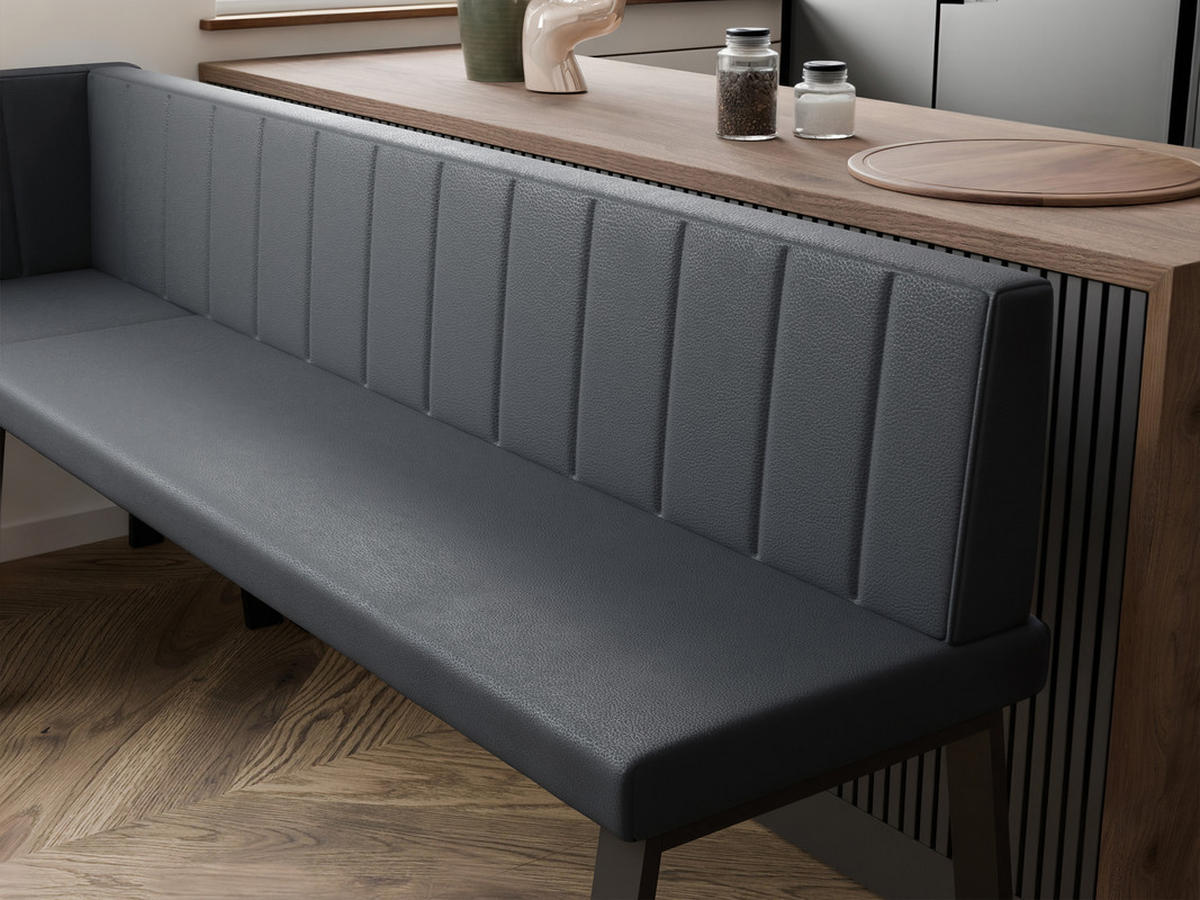 ECKBANK links MONO Y Kunstleder gesteppt, 142/196 cm Grau - Grau, Kunststoff/Textil (142/196cm) - Idohome