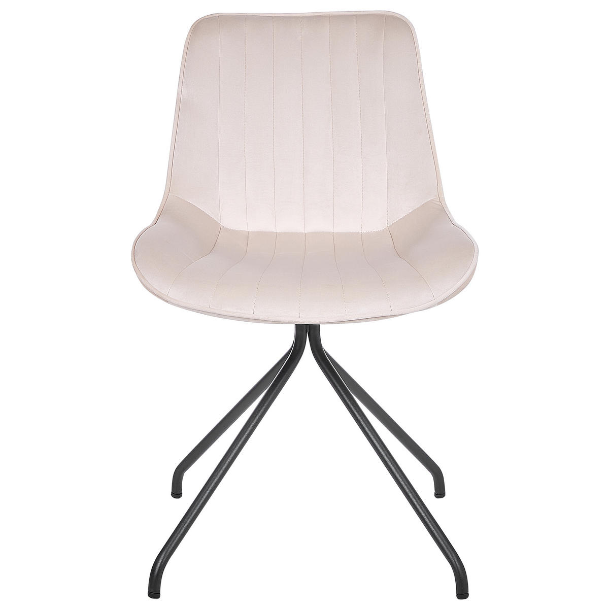 JÍDELNÍ ŽIDLE sada 2 ks Sametová látka Béžová Navasota - béžová, kov/textil (47/83/62cm) - Beliani