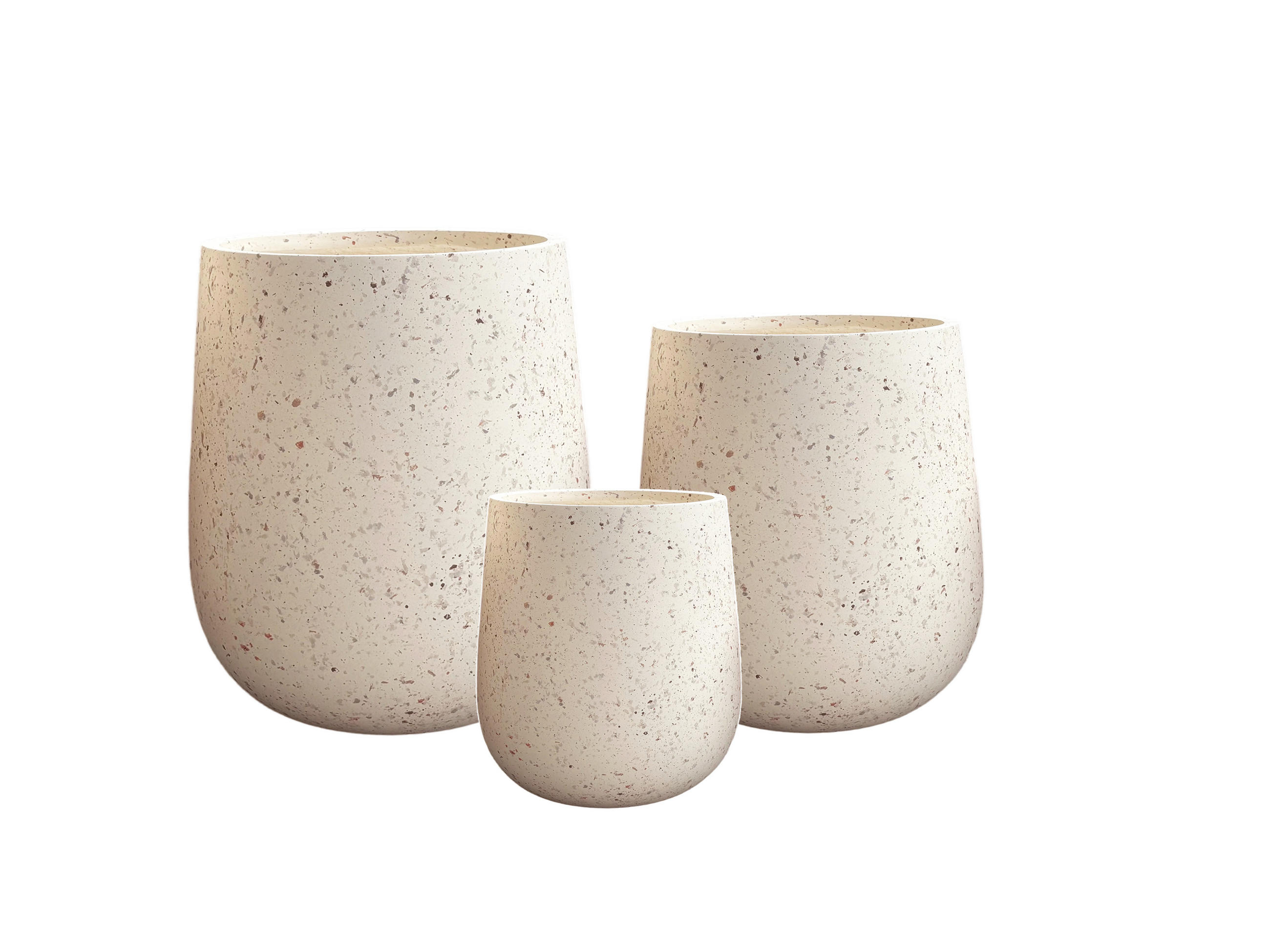 BLUMENTOPF Herva 3er Set Beige 50/50/59 cm Keramik - Beige, Keramik (61cm) - Mondex