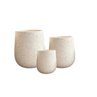 BLUMENTOPF Herva 3er Set Beige 50/50/59 cm Keramik - Beige, Keramik (61cm) - Mondex