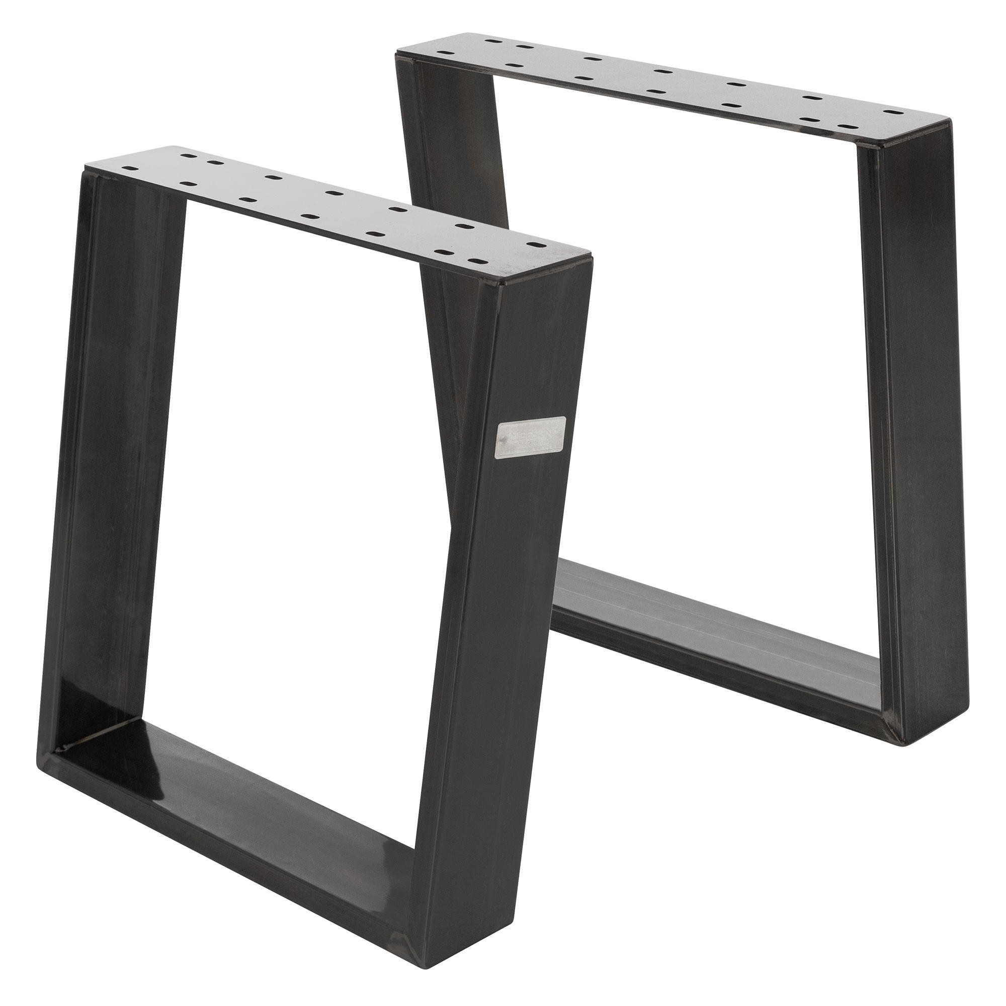 TISCHBEINE 2er Set 80GRAD 40 x 43 cm Dunkelgrau - Bronzefarben, Metall (40/8/43cm) - ML-DESIGN