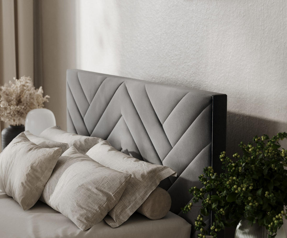 POLSTERBETT Arco 180/200 cm Anthrazit im Paros Stoff - Anthrazit/Schwarz, Holz/Holzwerkstoff (180/200cm) - AltaBeds