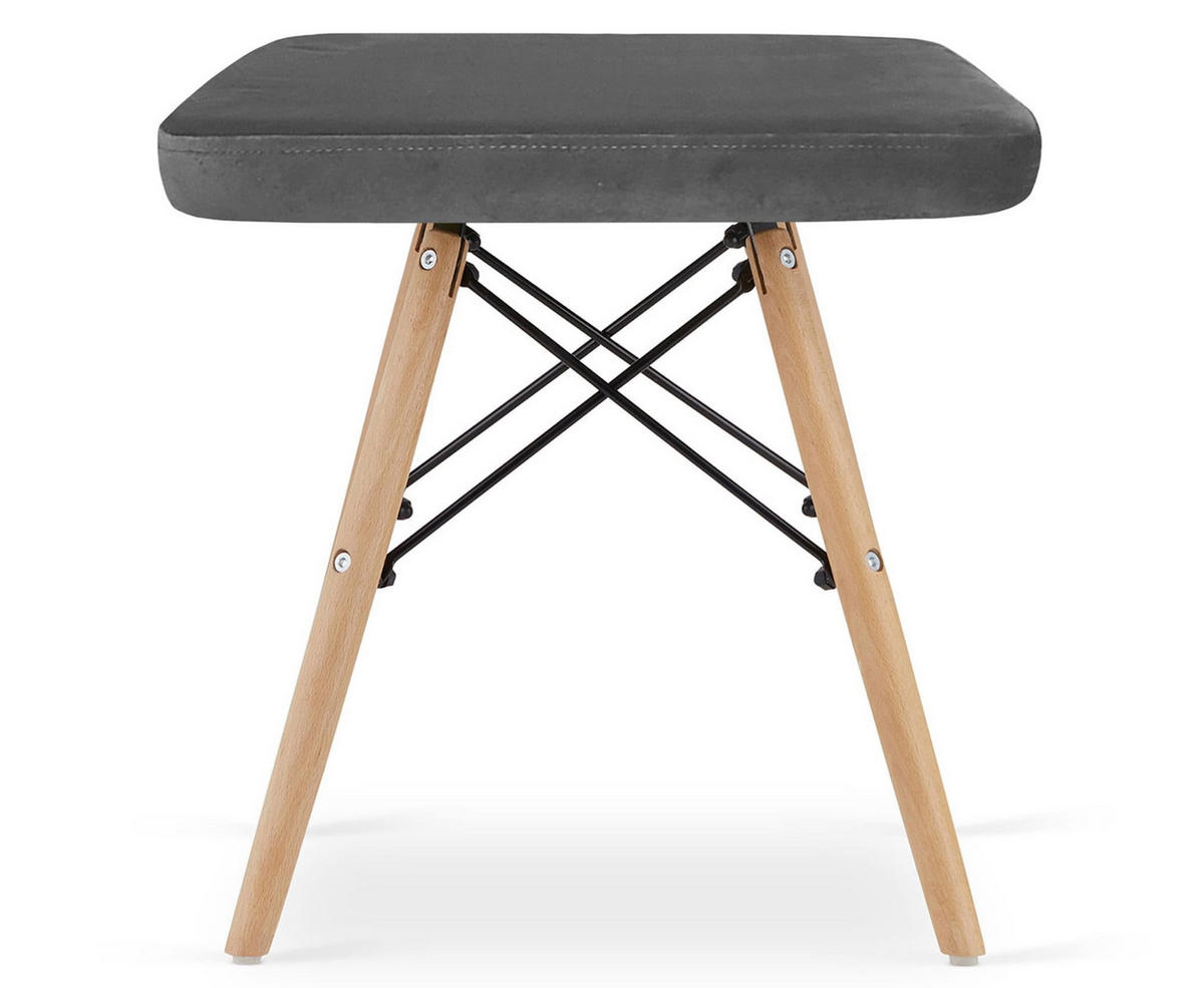 HOCKER 3er Set, Velours in Grau, für Wohnzimmer, Küche oder Büro - Grau, Textil (43/46/33cm) - Best For Home