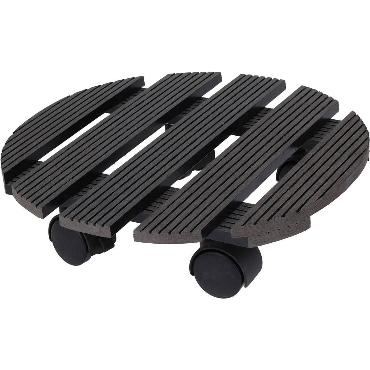 PFLANZENROLLER rund Ø 29 cm - Anthrazit, Holz (29/29/7.5cm)
