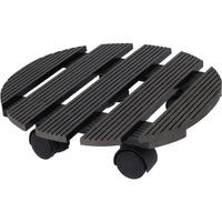 PFLANZENROLLER rund Ø 29 cm - Anthrazit, Holz (29/29/7.5cm)