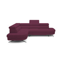 ECKSOFA OTIS L-förm, Schlaffunktion, verstellbare Kopfstützen, in AURORA-Stoff, lose Rückenkissen, freistehend, LINKS 218x276x97 cm Purple - Lila, Holz/Textil (218/276cm) - DomoHome
