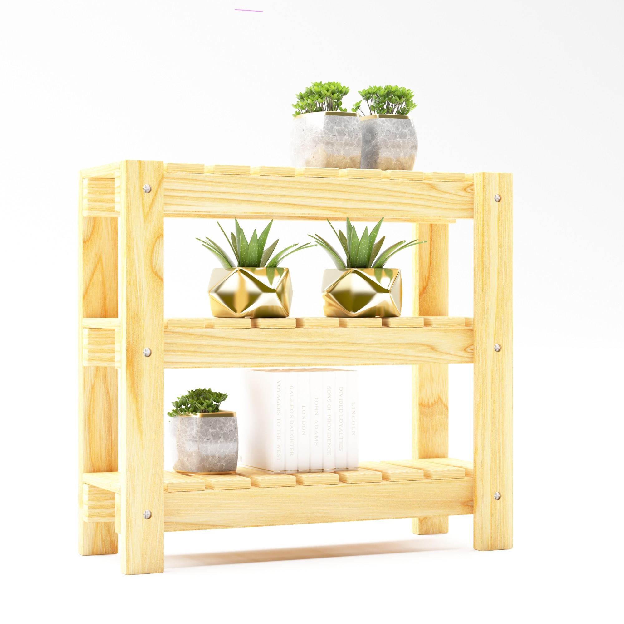 KÜCHENREGAL Multia - Naturfarben, Holz (43/40/15cm) - [en.casa]