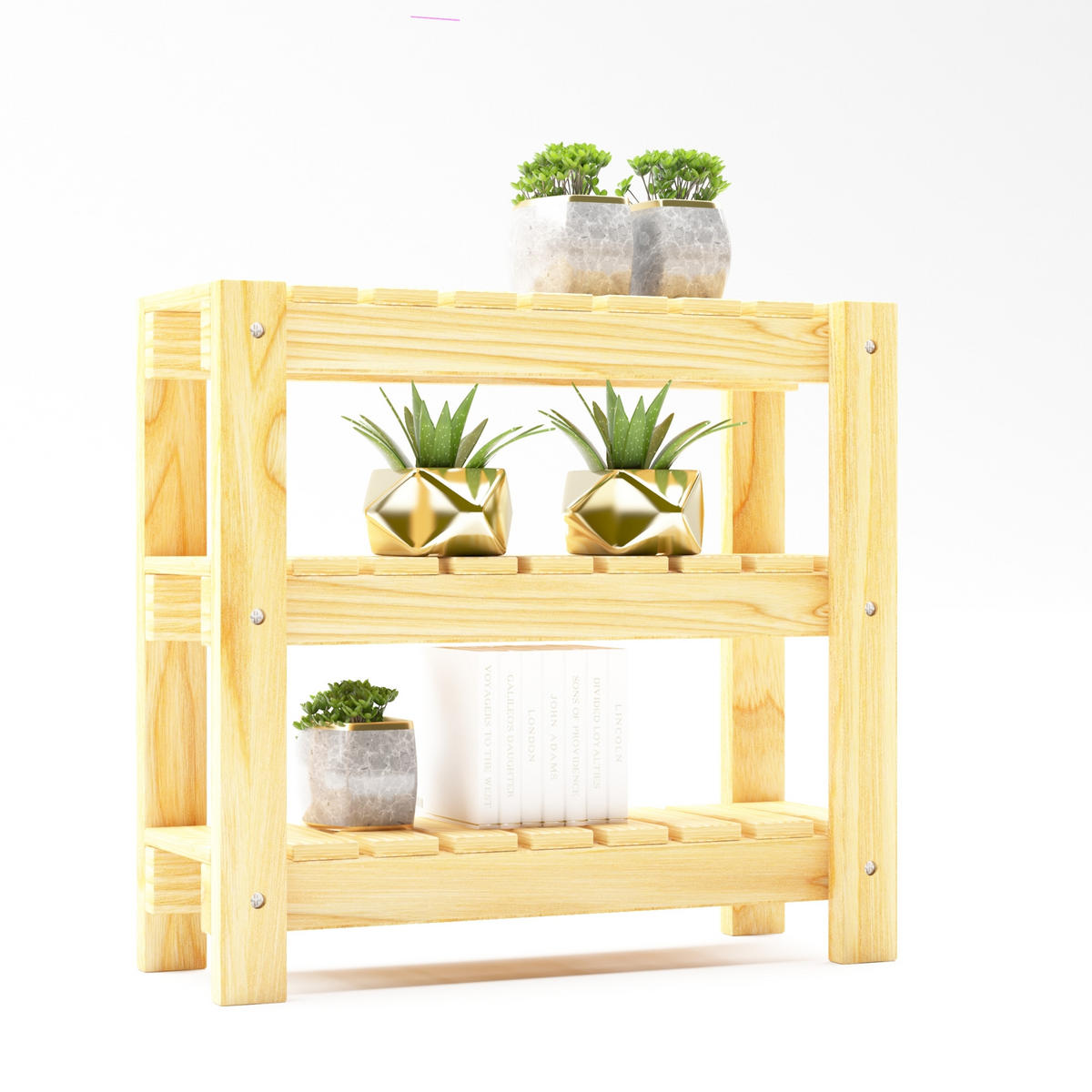 KÜCHENREGAL Multia - Naturfarben, Holz (43/40/15cm) - [en.casa]