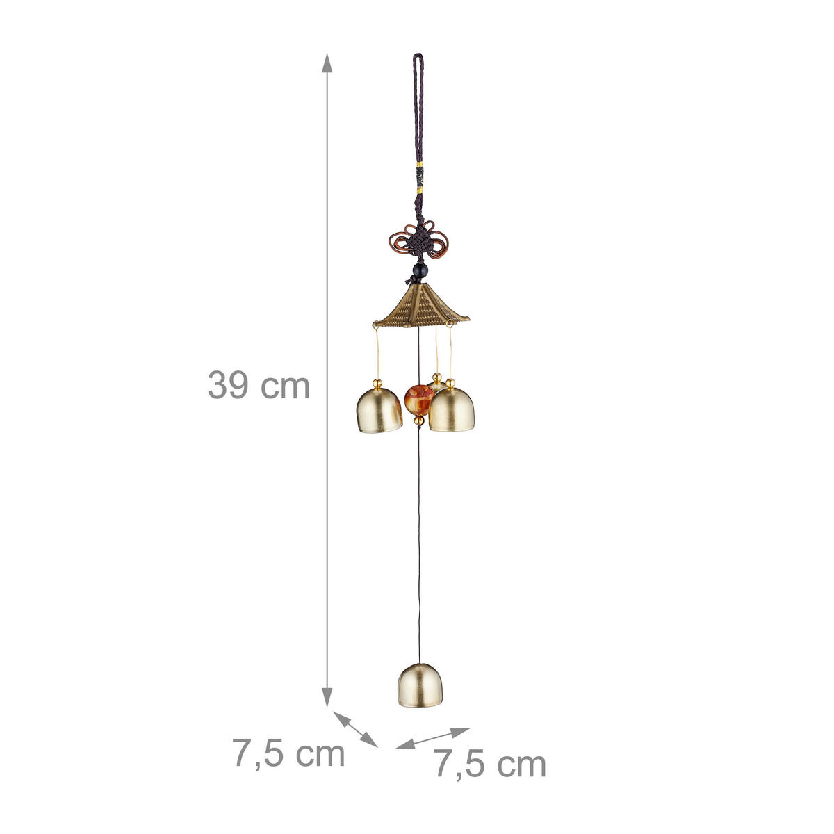 2XWINDSPIEL - Goldfarben, Kunststoff/Metall (7.5/7.5/39cm) - Relaxdays