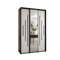 SCHWEBETÜRENSCHRANK 235,2/160/45 3-türig - Schwarz/Weiß, Holz/Metall (160/235/45cm) - Abiks Möbel