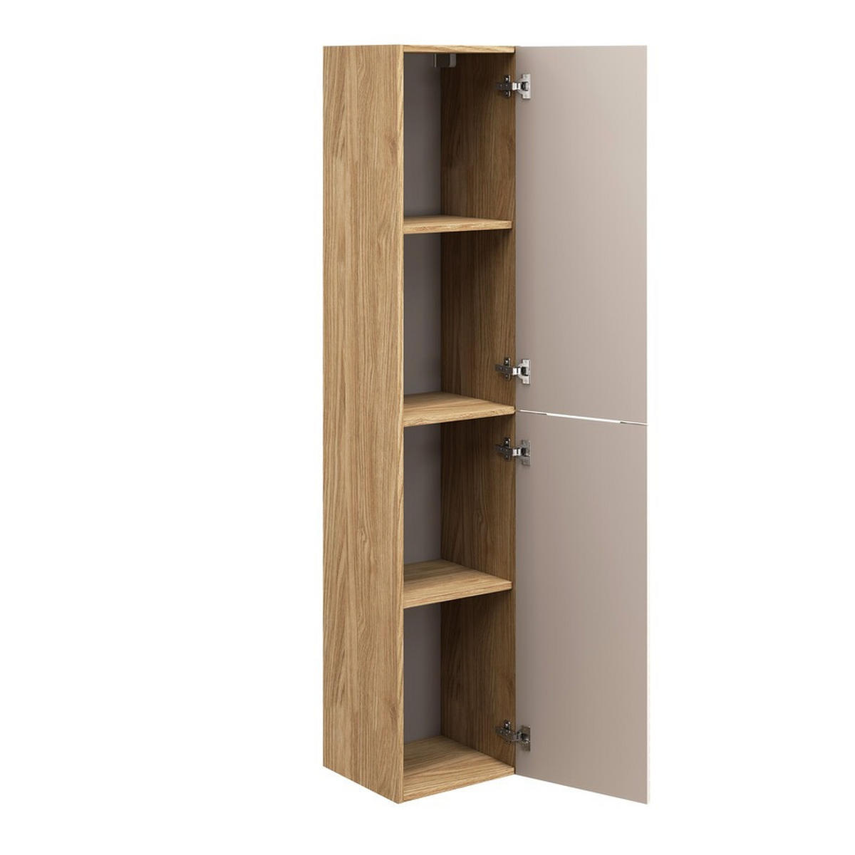 BADMÖBEL-SET 7 Teile - Ocean Beige O BM430 in Beige / Geölte Eiche - Eichefarben/Beige, Holz/Keramik (90/57/46cm)