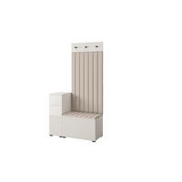 GARDEROBE Ritmo version 9 mit Spiegel, mit POLSTERPANEELEN Beige - Ecru/Creme, Holzwerkstoff (100/185/40cm) - Jerpax