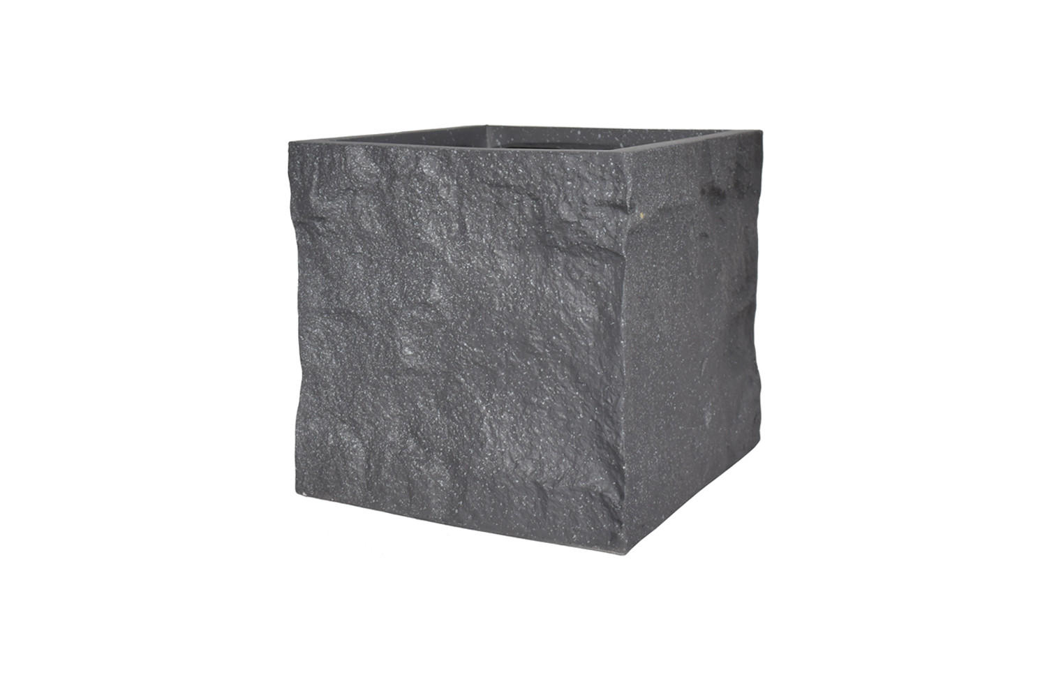 PFLANZKASTEN The Rock 29x28 cm, Steinoptik Grau, Fiberstone - Anthrazit, Kunststoff (29/28/29cm) - dasmöbelwerk