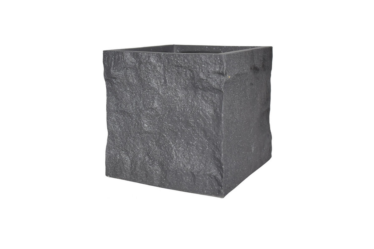 PFLANZKASTEN The Rock 29x28 cm, Steinoptik Grau, Fiberstone - Anthrazit, Kunststoff (29/28/29cm) - dasmöbelwerk