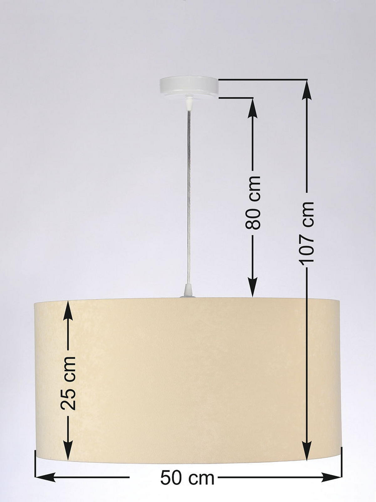 HÄNGELEUCHTE Weiß 50/25 cm - Beige/Weiß, Kunststoff (50/0.8/25cm) - ONZENO