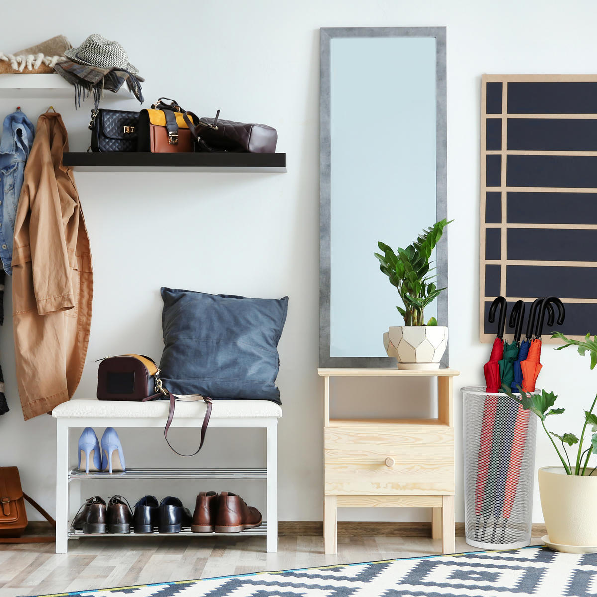 SCHIRMSTÄNDER - Weiß, Metall (26/49.5/26cm) - Relaxdays