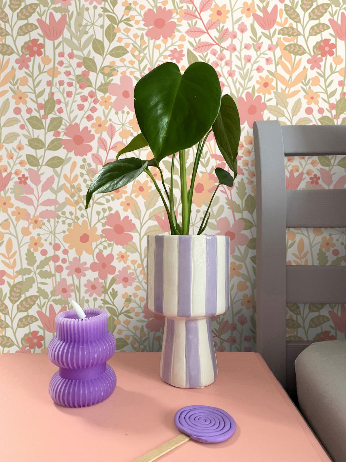 TAPETE Blumen 50 x 900 cm - Pink, Papier (50/900cm) - ESTAhome