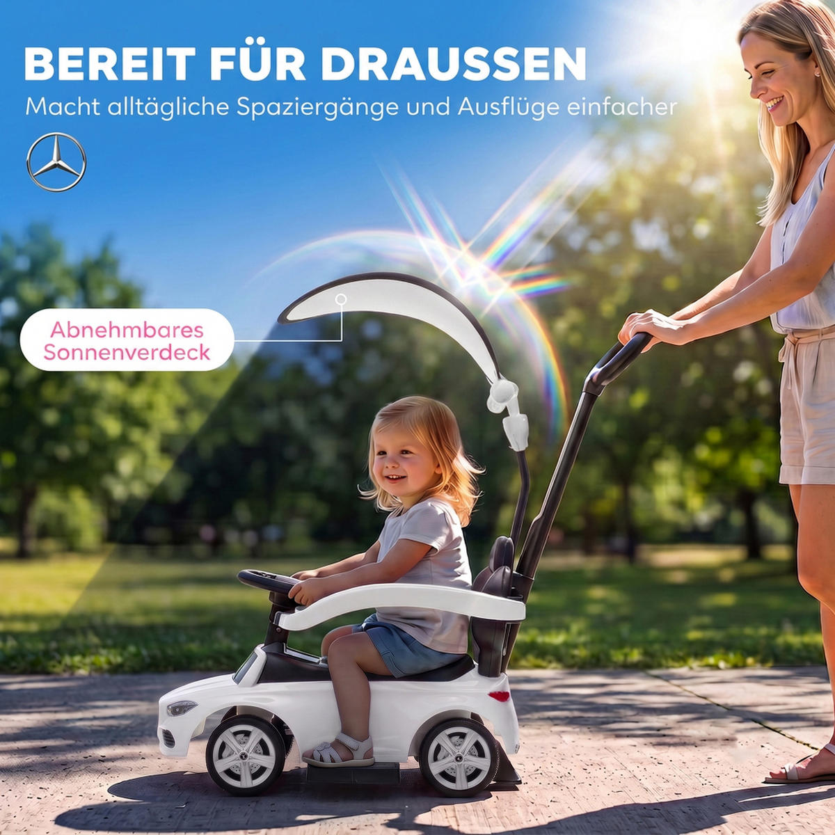 RUTSCHAUTO Stahl Weiß - Weiß, Kunststoff (83/40/90cm) - AIYAPLAY