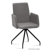 ARMLEHNSTUHL (4er-Set) Detana 52x92x60 Schwarz/Grau - Schwarz/Grau, Kunststoff (60/92/52cm) - 58aufmkessel