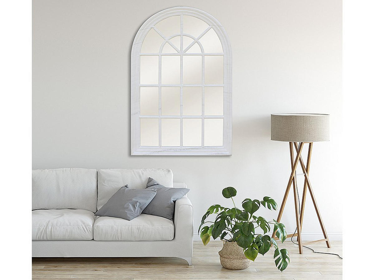 WANDSPIEGEL - 80 cm x 4.3 cm - Holz, Platte - Weiß - MONTESQUIEU - Weiß, Holz (80/120/4.3cm) - Vente-Unique