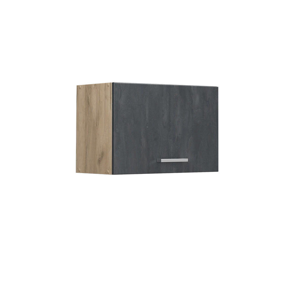 HÄNGESCHRANK R-Line Schwarz Beton 60 cm Flach - Honigeiche/Eiche Wotan, Holzwerkstoff (60/40/31cm) - Vicco