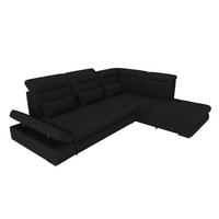 ECKSOFA Toscana Strukturstoff inkl. Schlaffunktion - Schwarz, Textil (279/227cm) - 99rooms