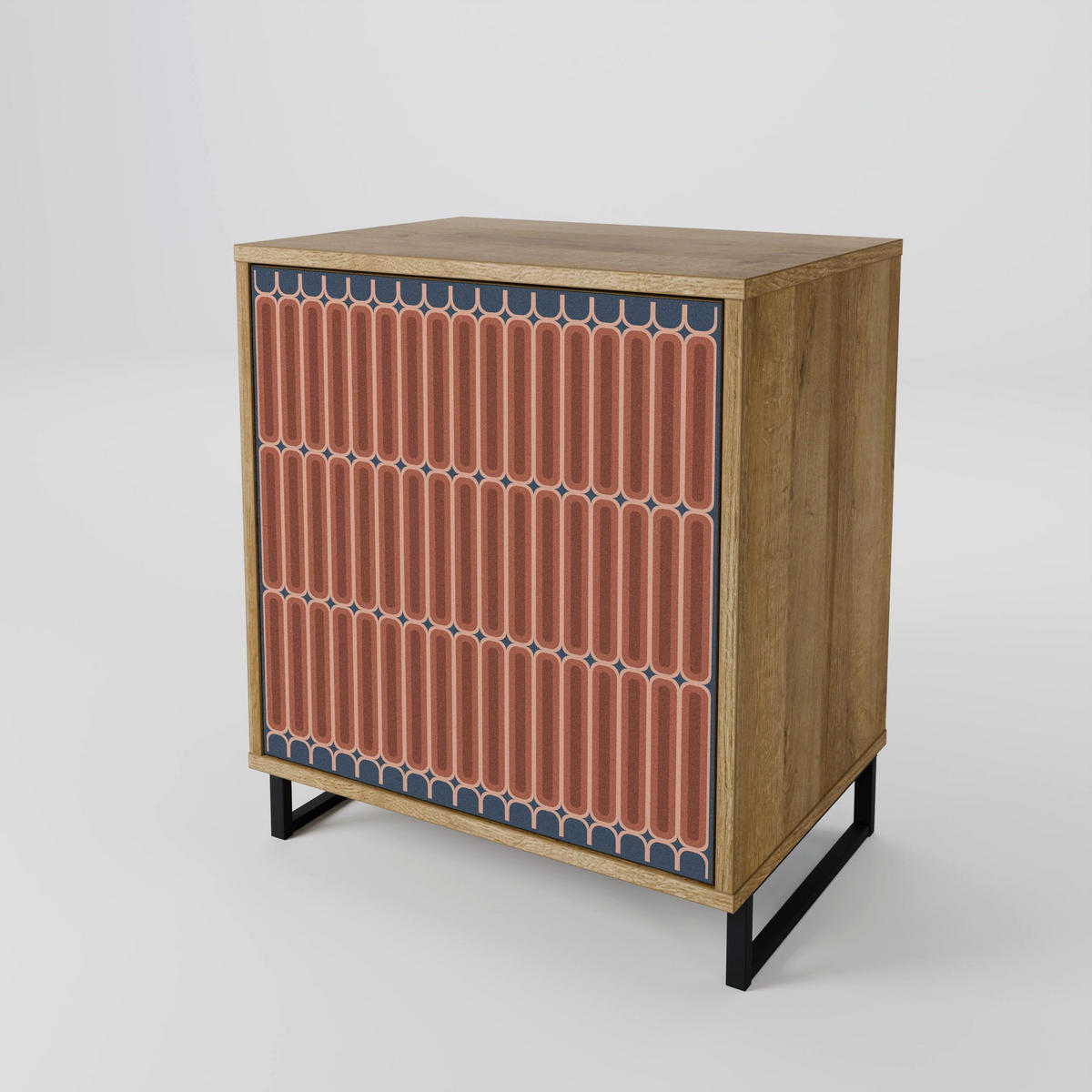 SIDEBOARD HYPNOTIC GATE, Eichefarben, 57,5x42x57,5 cm, Ohne Füße - Eichefarben/Multicolor, Holzwerkstoff (57.5/57.5/42cm) - SpaceRebels