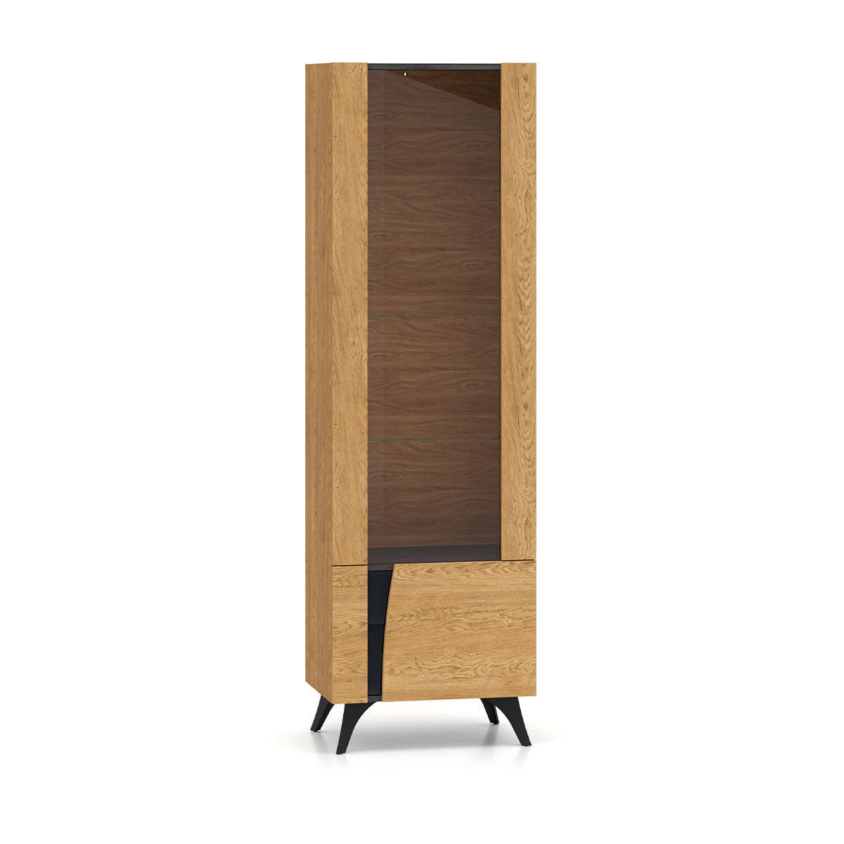 VITRINE Soah Holz und Schwarz - Schwarz, Holzwerkstoff (58/190/40cm) - Petits-meubles