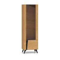 VITRINE Soah Holz und Schwarz - Schwarz, Holzwerkstoff (58/190/40cm) - Petits-meubles