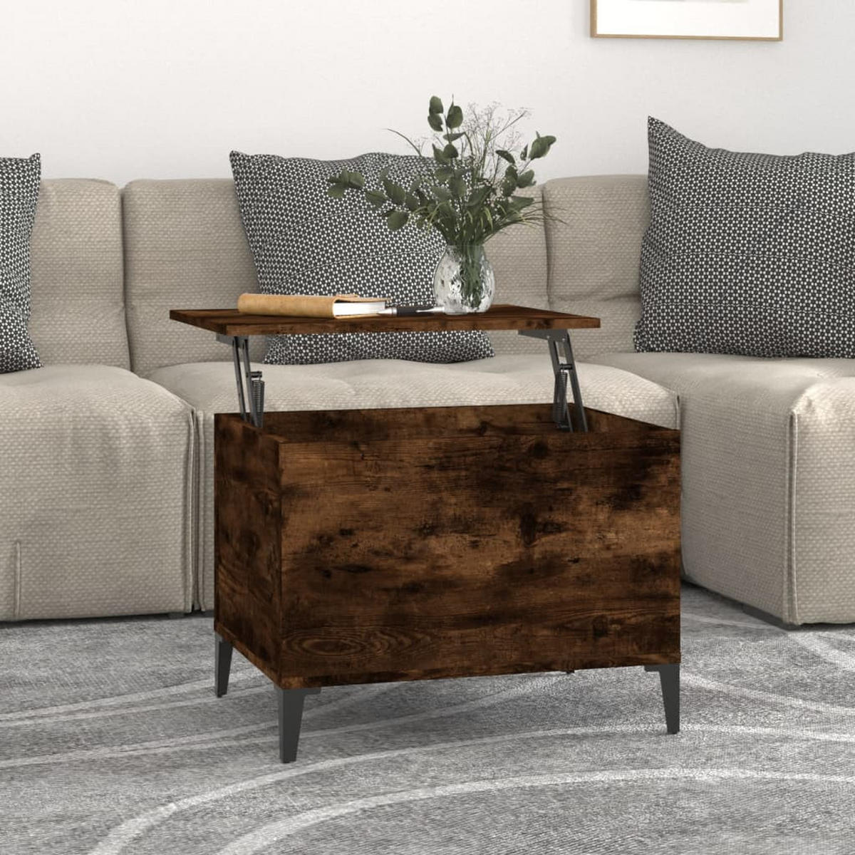 COUCHTISCH Räuchereiche 60x44,5x45 cm Holzwerkstoff - Braun, Holzwerkstoff (60/44.5/45cm) - furnicato