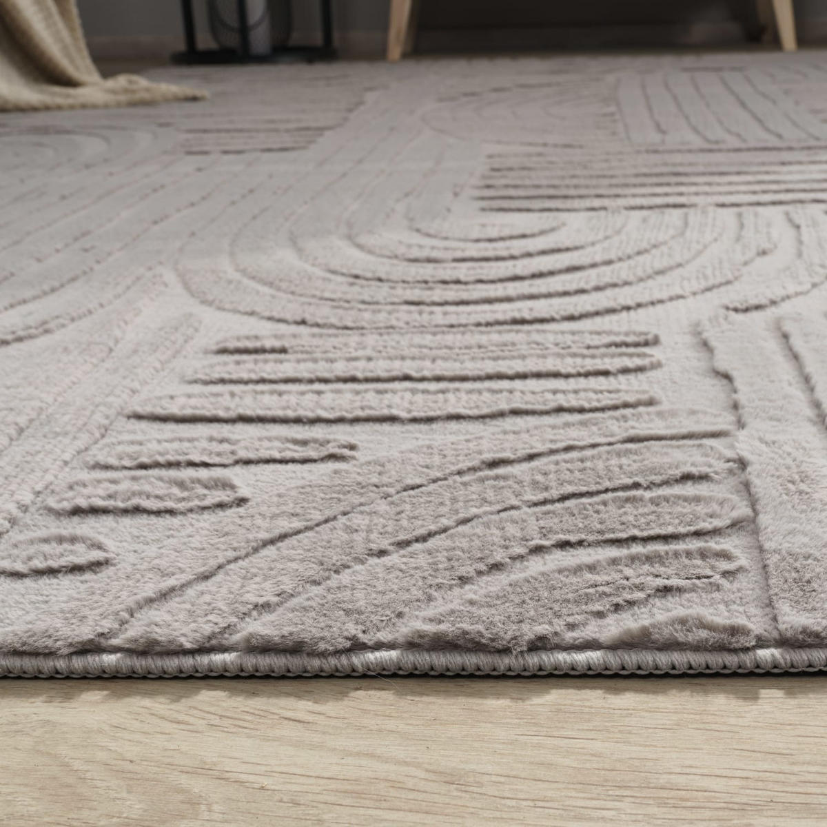 FLACHWEBETEPPICH Boho Grau 80 x 150 cm - Grau, Kunststoff (80/150cm) - TT Home