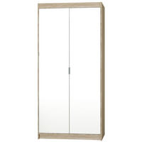 DREHTÜRENSCHRANK ELENORA 89,7/190,5/53cm 2-türig mit Spiegel Sonoma Eiche - Sonoma Eiche, Holzwerkstoff (89.7/190.5/53cm) - MASSENO