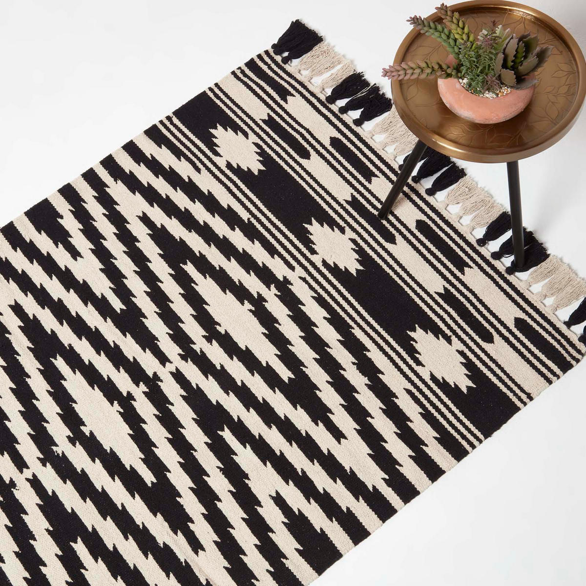 KELIM-TEPPICH Dinan handgewebt 90/150 cm - Schwarz, Textil (90/150cm) - Homescapes