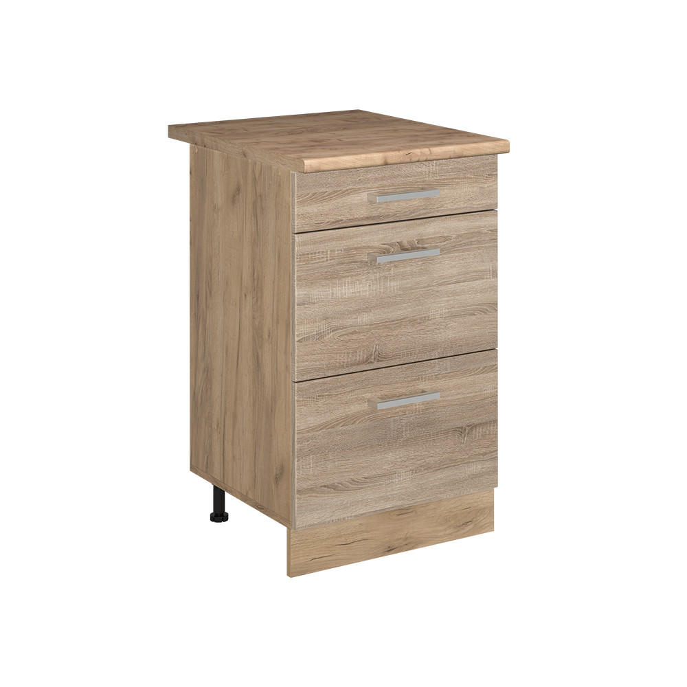 KÖKSUNDERSKÅP R-Line, Sonoma/Goldkraft ek, 50 cm Auksinis ąžuolas stalviršis Sonoma ek, Honungsek 81.6/50/60 cm
