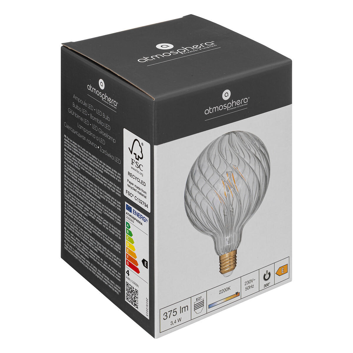 LED-GLÜHBIRNE G125 groß dekorativ - Transparent, Glas (12.5/12.5/17.3cm) - Atmosphera Createur d´interieur