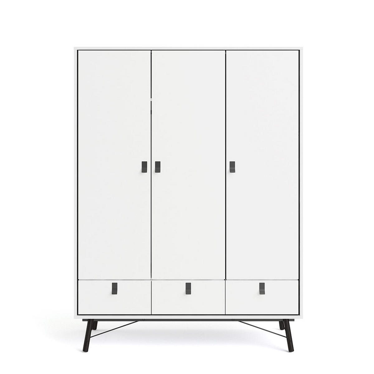 KLEIDERSCHRANK Rye Weiß 150/60/200 cm - Weiß, Holzwerkstoff/Metall (150/200/60cm) - ebuy24