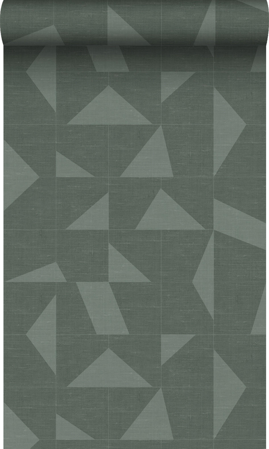 TAPETE grafisches Muster in Gewebeoptik 53 cm x 10.05 m - Grün, Papier (53/1000cm) - Origin Wallcoverings