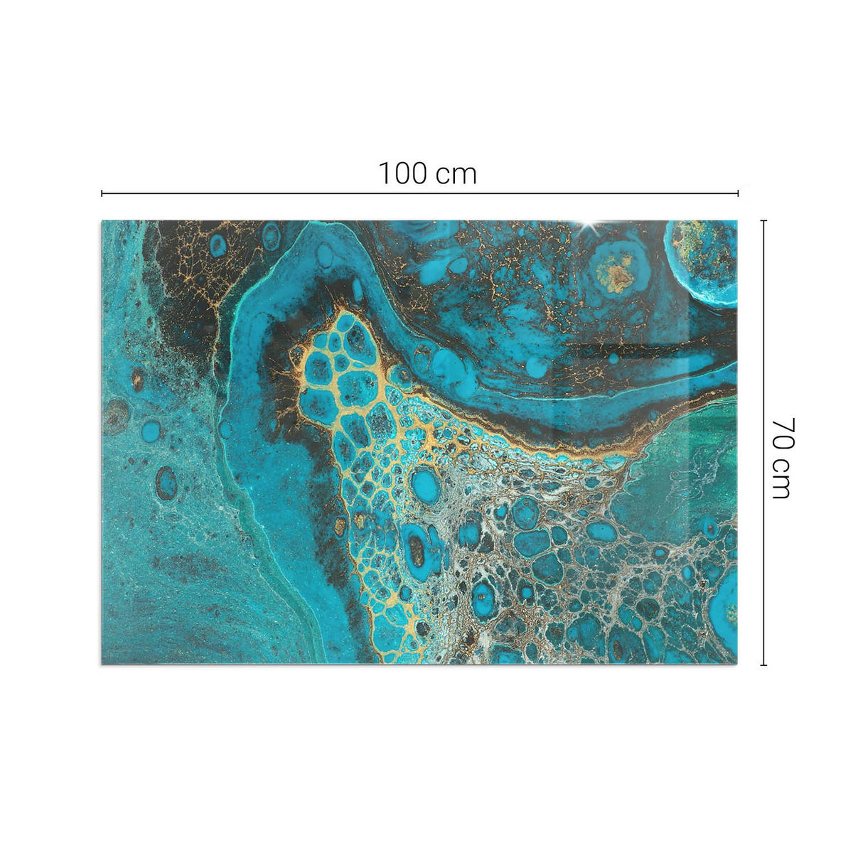 GLASPLATTE für Kamin 100x70 cm Türkis - Türkis, Glas (100/70/0.4cm) - ArtPrintCave