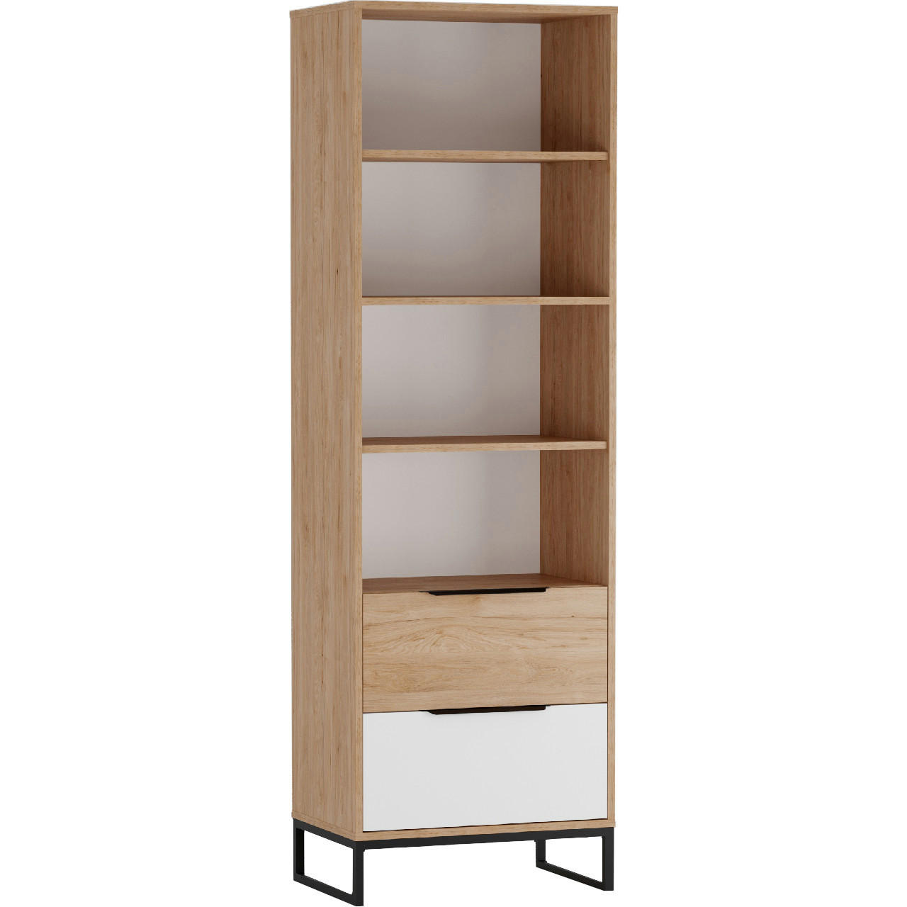 BÜCHERREGAL LANDRE 07 - Schwarz/Weiß, Holzwerkstoff (60/190/40cm)