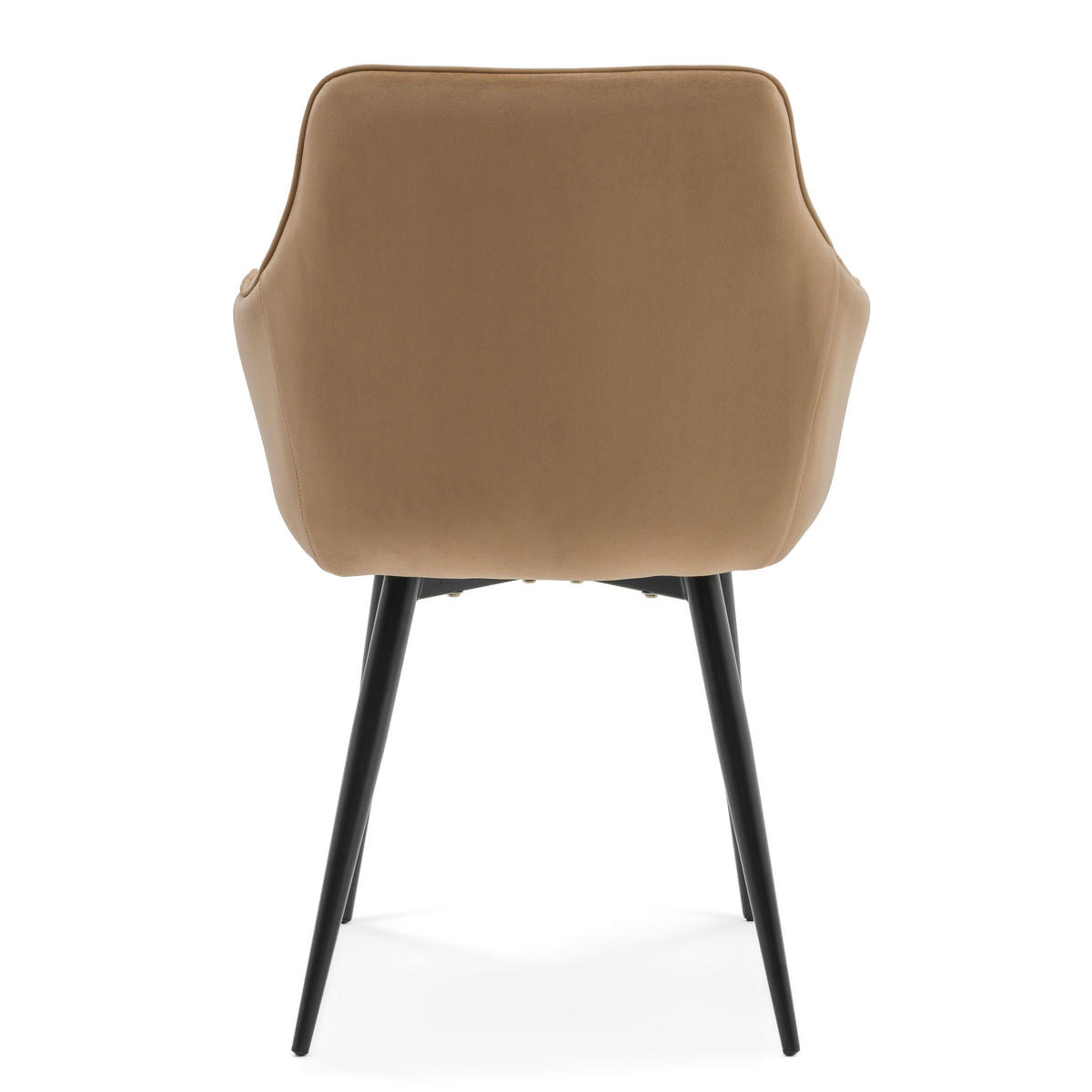 STUHL QUATTRO gepolstert mit Steppung - beige - Samt Velours - Beige/Schwarz, Textil/Metall (58/88/58cm) - NEW HOME