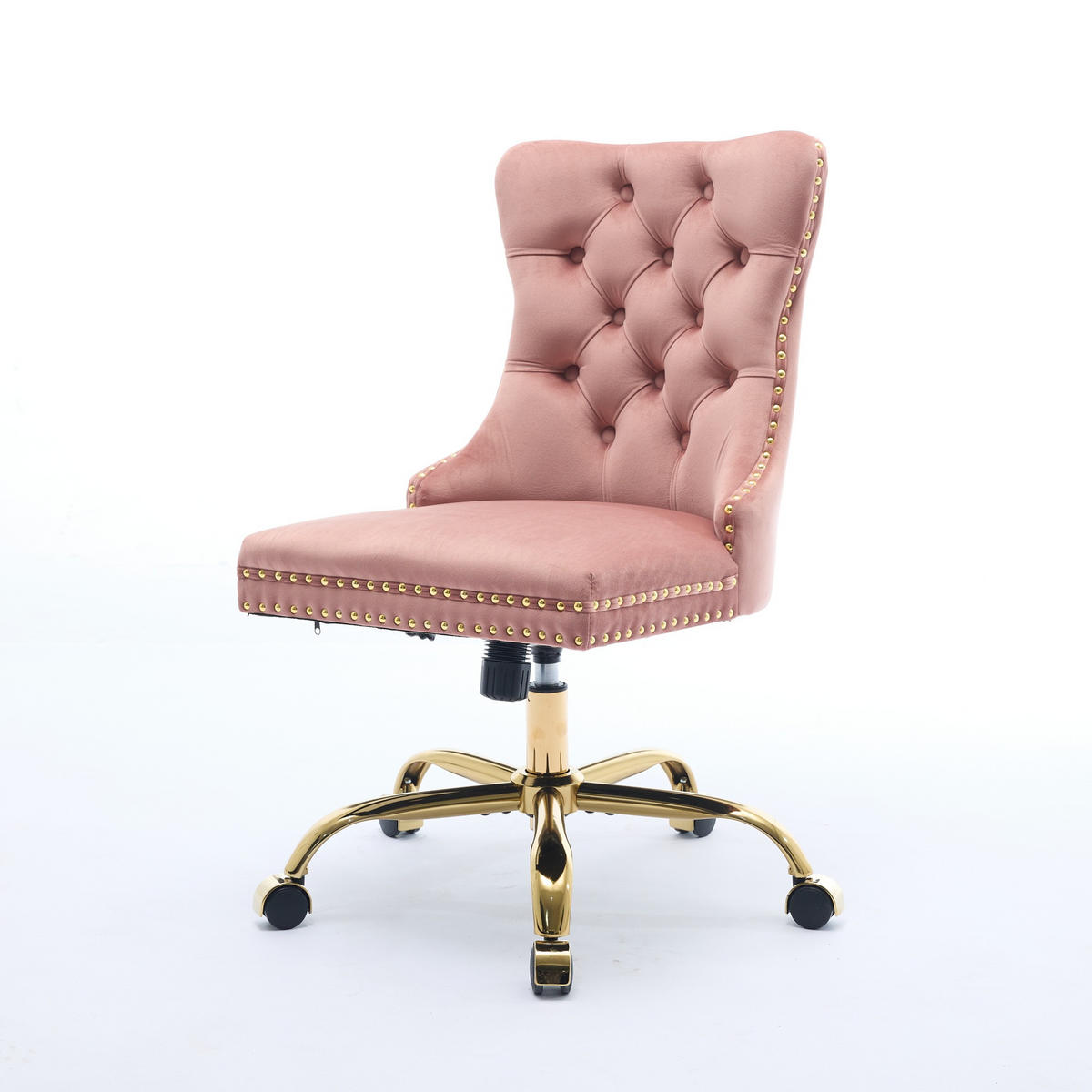 DREHSTÜHLE Samt Drehbar Goldgestell Rosa - Pink, Metall (50/98/63cm) - SHOPENTRA