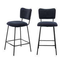 BARHOCKER - Schiefer - 2er-Set - Schieferfarben, Textil (42/94/51cm) - Drawer